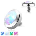 316L Surgical Steel Synthetic Opal Gem Flat Micro Dermal Anchor Top 14G 4MM. Fixed Price $11.95.