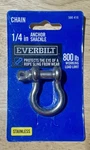 Everbilt 1/4 In. Stainless Steel Screw Pin Anchor Shackle Chain 800 Lb Mo 43944. Fixed Price $12.77.