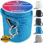Veithi Anchor Rope 100FT 3/8" Blue Double Braided Boat Mooring Line. Fixed Price $54.99.