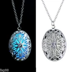 New Glow The Dark Stainless Steel Chain Oval Shape Locket Necklace Pendant. Fixed Price $8.88.