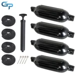 4 Black 6.5" X 23" Ribbed Marine Boat Fender Vinyl Bumper Dock Shield Protection. Fixed Price $46.60.
