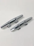 Pair (2 Qty) New 6-1/4" Chrome Plated Heavy Boat Cleats Rope Tie Downs Marine. Fixed Price $19.95.