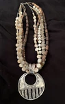 Silpada Sterling Silver Disc Five Strand Wood Quartz Mop Necklace N1507. Fixed Price $55.00.