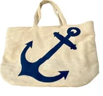 West Loop Herringbone Anchor Nautical Theme Tote 12X10X6 Great For Boating. Fixed Price $14.00.