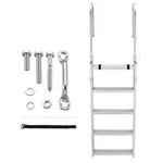 Pontoon Boat Ladder: Alum, Steps, 350LB, Adjustable Height, Non-slip Tread. Fixed Price $183.04.