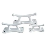 Dock Edge Classic 4-1/2" White Powder Coated Aluminum Open Base Cleat. Fixed Price $26.87.