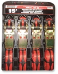 Erickson 1"X15' 1200LB Ratchet Style Tie-down 4PK 31418. Fixed Price $22.08.