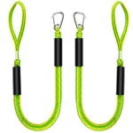 Bungee Dock Lines - Quick And Easy Rope 1 Loop Clip End Green Yellow. Fixed Price $43.99.