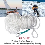 1/2"X100' Twisted Three Strand Nylon Anchor Rope Boat Line W/ Thimble 5850LB. Fixed Price $26.99.