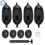 4 Black Ribbed Marine Boat Fender Vinyl Bumper Dock Shield Protection 6.5" X 23". Fixed Price $46.88.