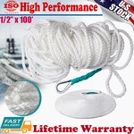 1/2" X 100' Twisted 3 Strand Nylon Anchor Rope Braided Boat Line Thimble 5850LB. Fixed Price $29.99.