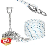 Fucnen 3/8" Boat Anchor Rope 200FT Chain Shackles Thimble. Fixed Price $108.99.