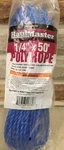 Haulmaster 1/4" X 50' Blue Poly Rope Working Load 112LBS New. Fixed Price $12.99.