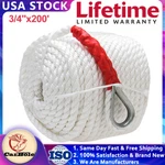3/4" 200FT Twisted Strand Braided Nylon Anchor Rope White Boat Line W/ Thimble. Fixed Price $79.59.