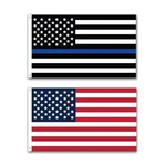 Pack Police Thin Blue Line And U.s. American Flag 12X18 Inch Boat W/ Grommets. Fixed Price $14.44.
