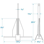 Seachoice 41710 Hot Dipped Galvanized Deluxe Anchor, Size 4S. Fixed Price $35.19.