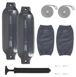 Rockville FEN285-GREY Boat Fender Package Bumpers 8.5"X27", Covers, Lines. Fixed Price $64.95.