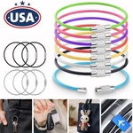 10 Stainless Steel Wire Keychains Cable Rings Loop Screw Lock Outdoor 6" Us. Fixed Price $8.79.
