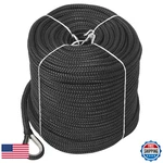 Novelbee 3/8 X 200 Double Braid Nylon Anchor Line Stainless Steel Thimble Black. Fixed Price $87.65.