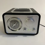 Crosley Tabletop Am/fm Radio W/ Ipod Dock, Aux In, Line Out, Black/silver Works. Fixed Price $29.99.