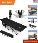 1200D Oxford Camping Cot: Quick Setup, Comfort & Storage Outdoor Adventures. Fixed Price $52.19.