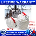 2PCS 3/4"X200' Twisted Three Strand Nylon Anchor Rope W/thimble Sailboat Tu. Fixed Price $156.99.