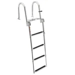 Recpro 4 Step Stainless Steel Oem Grade Rear Entry Pontoon Ladder With Handrails. Fixed Price $249.95.