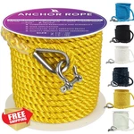 Veithi Yellow Boat Anchor Rope 100FT 1/2" Marine Line Thimble Shackle. Fixed Price $76.65.