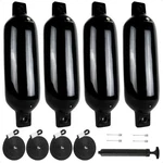 Boat Fenders, Marine Black Inflatable Bumpers For Docking, 5.5X20 Inch. Fixed Price $52.90.