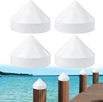 (4 Pack) Jyincped 9.5 Inch White Piling Caps For Dock, Pylon Marine Dockpost. Fixed Price $37.99.