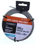 Everbilt Vinyl Coated Galvanized Wire Rope 3/32" X 50FT.. Fixed Price $18.19.