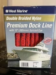 West Marine 1/2" X 25' Premiumdock Lines Double Braided With 12" Splced Eye New. Fixed Price $19.90.