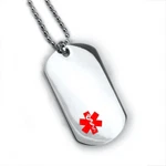 Custom Engraved Double Side Medical Alert Dog Tag. Free 12 Lines Of Engraving. Fixed Price $29.99.