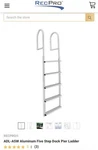 Five Step Dock Pier Ladder. Fixed Price $190.00.