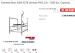 Extreme Max 3005.4278 Pwc Vertical Lift 1200 Lbs Open Boxes Unused. Fixed Price $848.88.