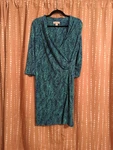 Coldwater Creek Tropical Geometric Knit A-line Dress Green Blue P14 3/4 Sleeve. Fixed Price $15.56.