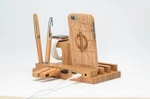 Bamboo Wood Charging Stand For Apple Watch & Phone Dock Station Holder Multi-fun. Fixed Price $19.00.