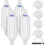 Boat Fenders 4 Pack Ribbed Twin Eye Vinyl Bumpers Docking Inflatable Ropes Pump. Fixed Price $136.48.