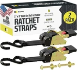 Dc Cargo Transom Tie Down Strap 1"X9' Retractable Ratchet W/ S-hook 2-PACK. Fixed Price $42.99.