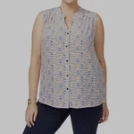 Nine West Nautical Anchor Print Size 16 Button-up Sleeveless Top. Fixed Price $8.00.