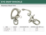 Marine Stainless Steel 316 Swivel Eye Snap Shackle Anchor. Fixed Price $20.99.