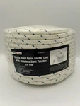 Marine Made Double Braid Nylon Anchor Line With Stainless Steel 3/8 X 200. Fixed Price $60.00.