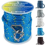Premium Anchor Rope 50 Ft X 3/8 Inch Solid Braid Mfp Line Shackle Blue. Fixed Price $33.61.