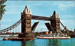 Tower Bridge London Vintage Postcard Lift Span Boat Natural Colour Series. Fixed Price $10.00.