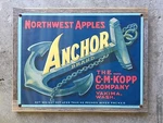 Anchor Brand Apple Fruit Crate Label Art Yakima Washington Vintage Steel Sign. Fixed Price $48.95.