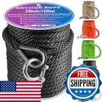 Veithi Premium Anchor Rope 150 Ft X 3/8 Inch Solid Braid Mfp Line Marine. Fixed Price $52.40.