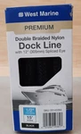 West Marine 1/2" Premium 15' Double Braid Nylon Dock Line W/ 12" Spliced Eye Blk. Fixed Price $24.99.