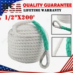 1/2"X200' Twisted Three Strand Nylon Anchor Rope Boat Docking Line W/ Thimble. Fixed Price $43.99.