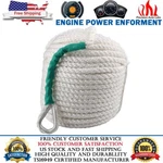 1/2 X 100 Anchor Line White Three Braid Nylon Rope W/ Stainless Steel Thimble. Fixed Price $26.99.
