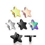 2PCS. 14G 4MM Flat Star Dermal Anchor Top Anodized 316L Surgical Steel. Fixed Price $5.09.
